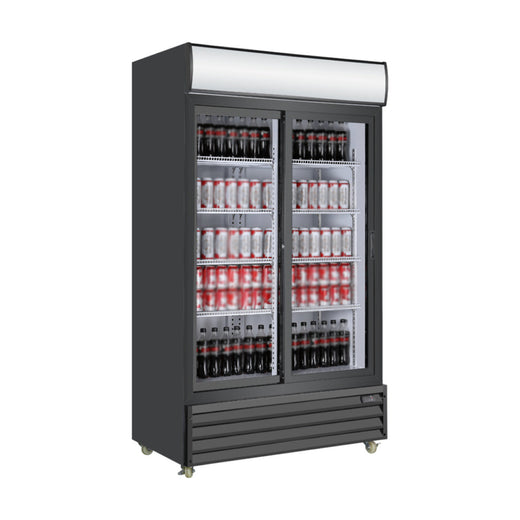 EFI C2S-39GD Glass 2 Door Black Cooler 39"