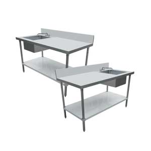 Stainless Steel Tables with Sinks