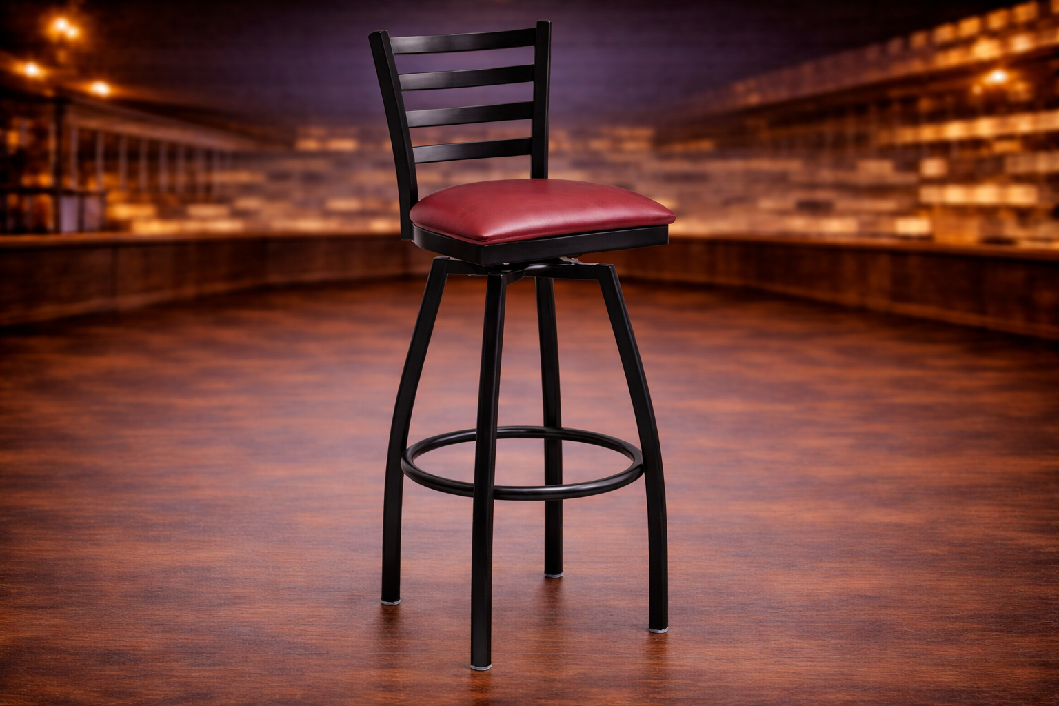Bar Height Metal Ladder Swivel Chair