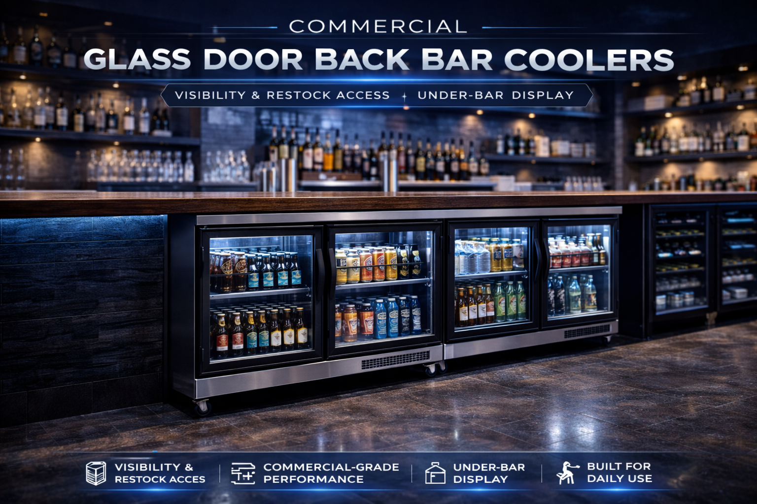 Glass Door Back Bar Coolers