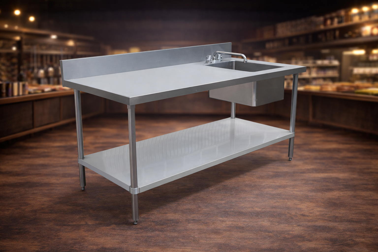 Stainless Steel Tables with Sinks