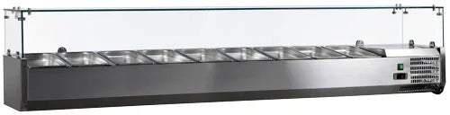 Omcan  RS-CN-0009-P 79" Refrigerated Topping Rail with Glass Guard