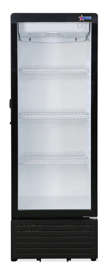 Omcan  RE-CN-215 21″ Single Glass Door Black Refrigerated Showcase with 7.7cu.ft. / 217L Capacity – 110V, 130W - Continental Restaurant Equipment