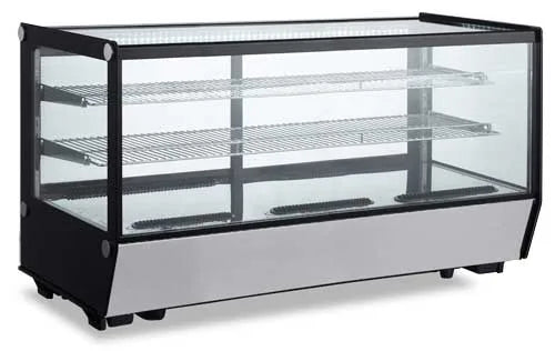 Omcan  RS-CN-0252-5 60″ Square Glass Countertop Refrigerated Showcase 252 Liter (8.89 cu.ft.)