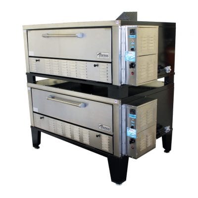 Peerless CW200PESC Pizza Oven, deck-type, gas, double-stacked, 52"W x 36"D hearth deck interior - Continental Restaurant Equipment