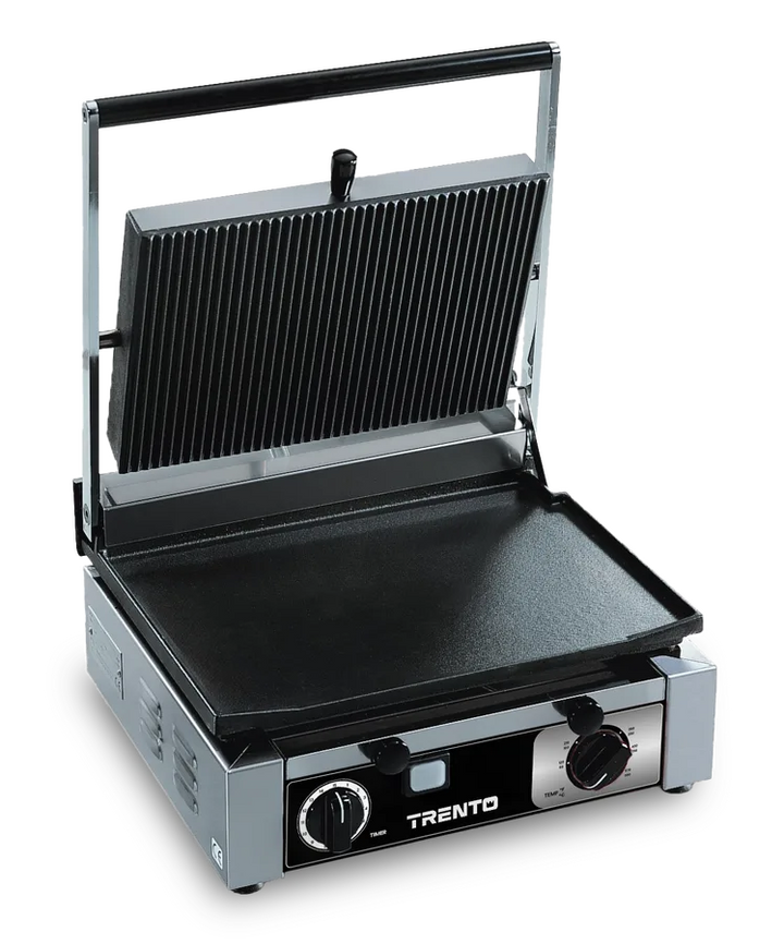 Omcan  PG-IT-0381 Panini Grill 10″ X 15″ Single Rib/Smooth 120V/60/1 ETL cETLus - Continental Restaurant Equipment