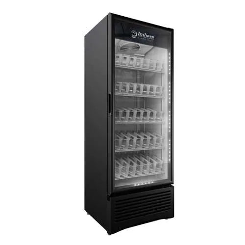 Omcan  G319 Imbera 30″ One Glass Swing Door Refrigerator with 19.2 cu.ft. capacity, Black - Continental Restaurant Equipment