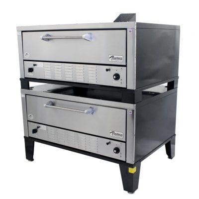 Peerless CW200P Pizza Oven, deck-type, gas, double-stacked, 52"W x 36"D hearth deck interior - Continental Restaurant Equipment
