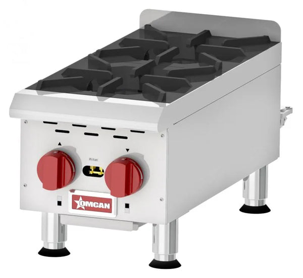 Omcan  CE-CN-HP212M Countertop Stainless Steel Gas Hot Plate with 2 Burners