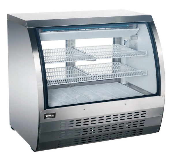 Omcan  RS-CN-0120-S 47″ Floor Refrigerated Display Case with Stainless Steel Exterior