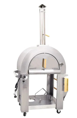 Omcan  CE-CN-0098-WG Stainless Steel Wood Burning and Propane Pizza Oven 35,000 BTU