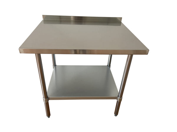 30″ x 30″ Stainless Steel Work Table with 2″ Backsplash - Continental Restaurant Equipment
