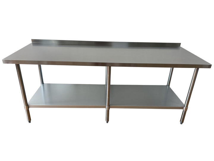 30″ x 96″ Stainless Steel Work Table with 2″ Backsplash - Continental Restaurant Equipment