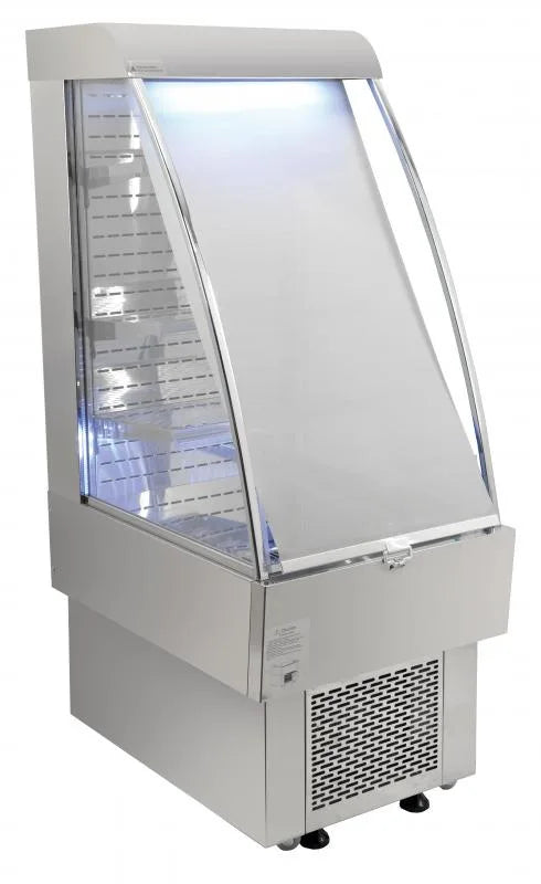 Omcan  RS-CN-0230 24″ Grab-and-Go Open Refrigerated Floor Display Showcase, 230 L (8.12 cu.ft.), Silver – 110 V, 1.65 HP (1230 W) - Continental Restaurant Equipment
