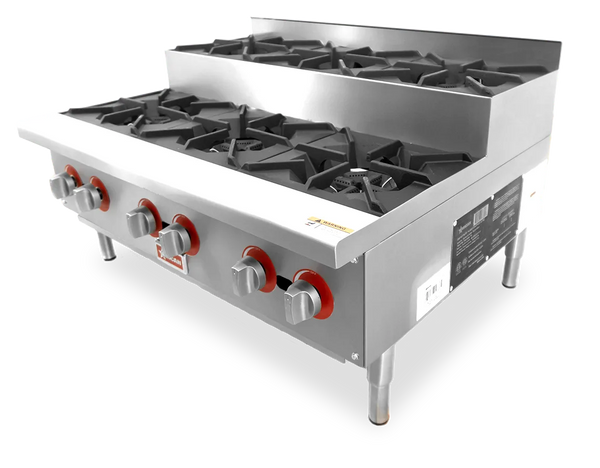 Omcan  CE-CN-HP36-S 36″ Step-Up Hot Plate with 6 Burners