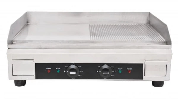 Omcan  CE-CN-0610-FR Stainless Steel Griddle with Half-Smooth and Half-Ribbed Surface and 23.87″x 16″ Cooking Area