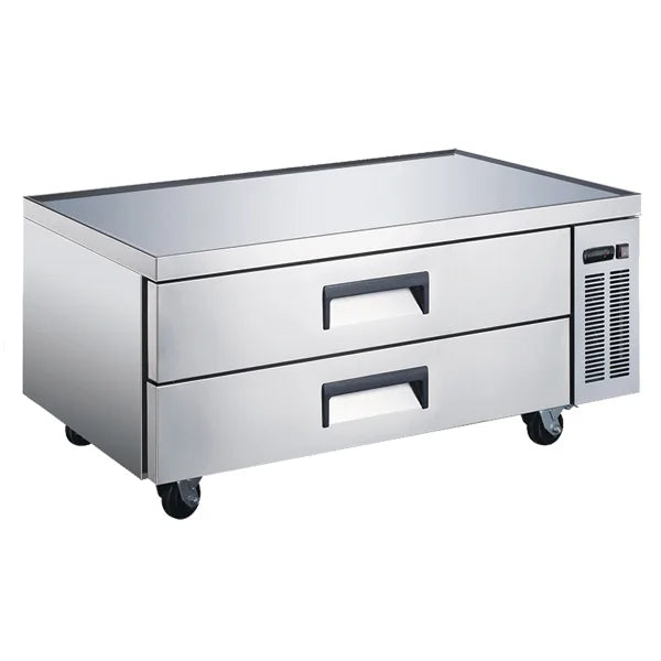Omcan  RE-CN-0052-C 52″ Stainless Steel Refrigerated Chef Base with 2 Drawers – 258L (9 cu.ft.) Capacity – 110V, 1/4 HP