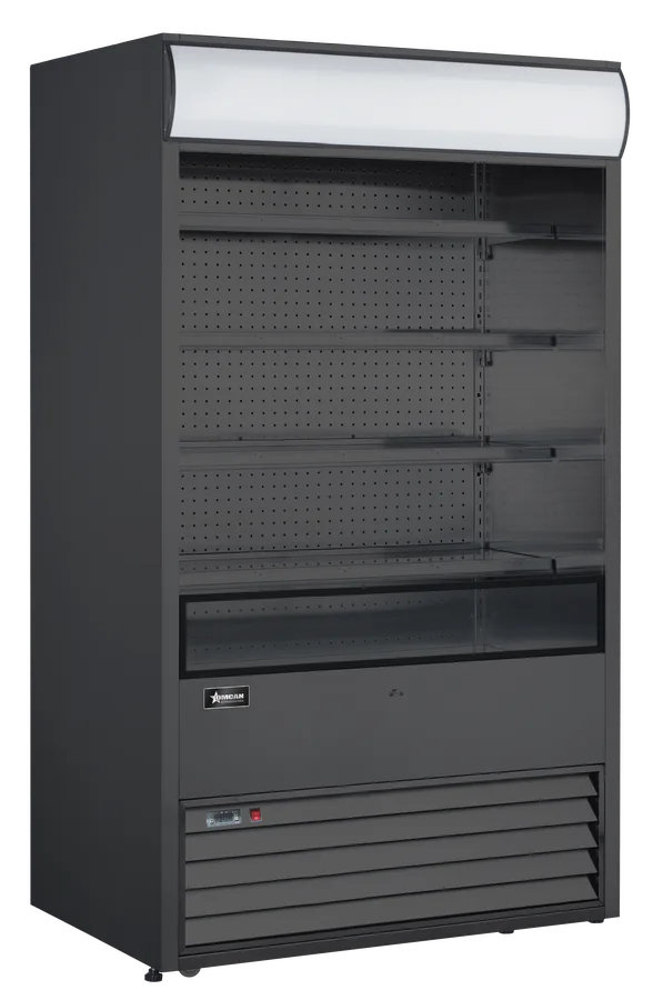Omcan  RS-CN-0700-B 48″ Grab-and-Go Open Refrigerated Floor Self-Serve Display Case with 24.7 cu.ft. Capacity, All-Black - Continental Restaurant Equipment