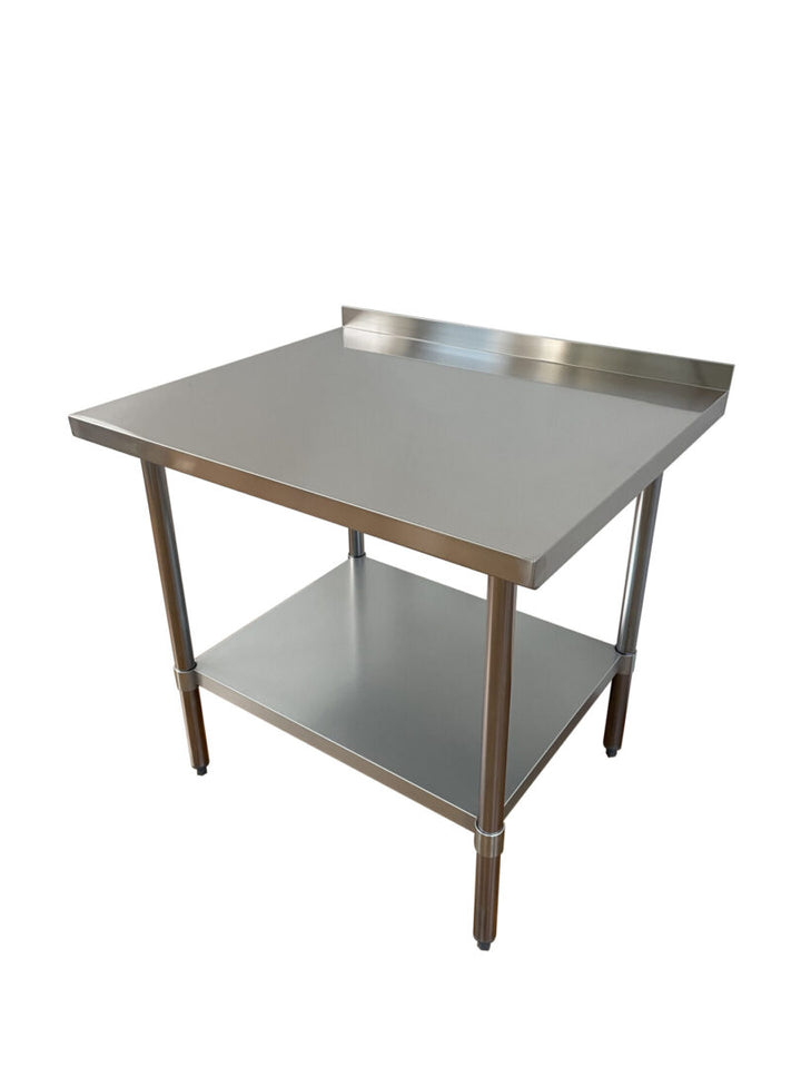 30″ x 30″ Stainless Steel Work Table with 2″ Backsplash - Continental Restaurant Equipment