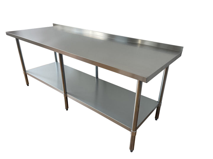 30″ x 96″ Stainless Steel Work Table with 2″ Backsplash - Continental Restaurant Equipment