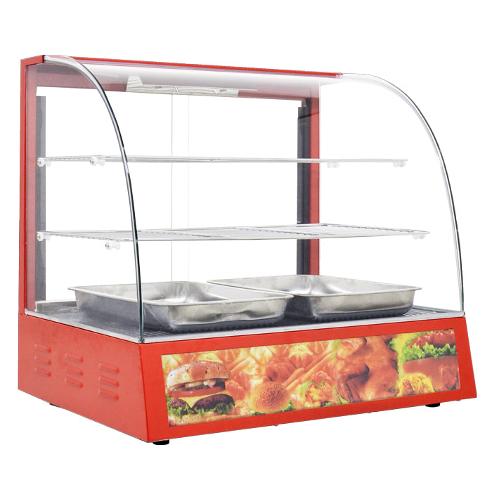 Omcan 21479 26-Inch Curved Glass Display Warmer With 1.2 KW - Continental Restaurant Equipment