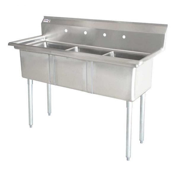 Omcan Canada 22120 Three (3) Compartment Sink - Continental Restaurant Equipment