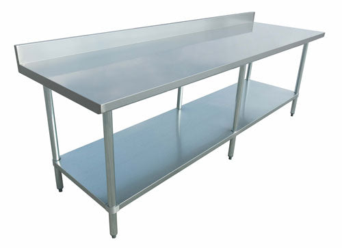 Elite series 30″ x 96″ stainless steel worktable with 4″ backsplash item: 23807 - Continental Restaurant Equipment
