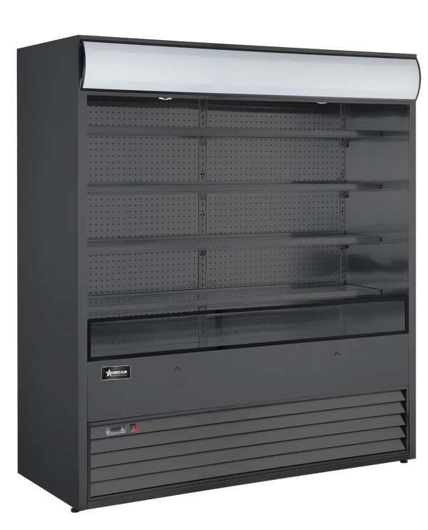 Omcan  RS-CN-1050-B 72″ Grab-and-Go Open Refrigerated Floor Self-Serve Display Case 37 cu.ft. (1048 L), All-Black - Continental Restaurant Equipment