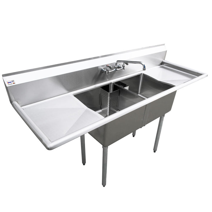 Omcan Canada 25252 Two (2) Compartment Sink - Continental Restaurant Equipment
