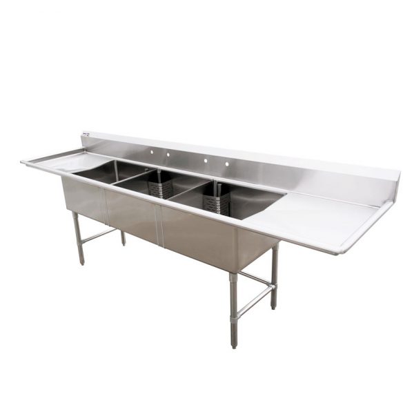 Omcan Canada 25273 Three (3) Compartment Sink - Continental Restaurant Equipment