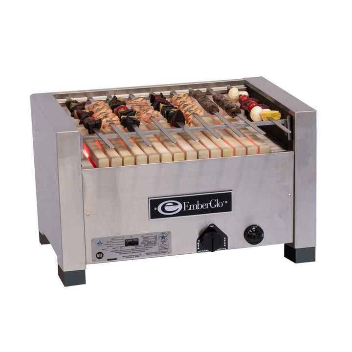 EmberGlo Gas Char-Broiler 25C-KABOB-N 26 Inch Wide Open Front Flame control - Continental Restaurant Equipment