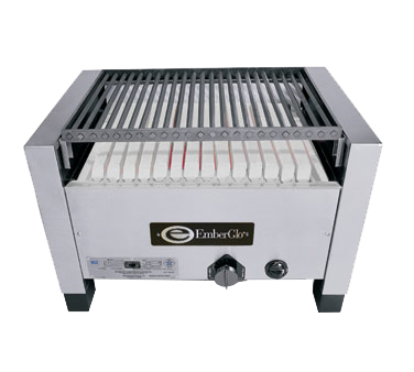 EmberGlo Gas Char-Broiler 25C 26 Inch Wide Countertop with Open Front - Continental Restaurant Equipment