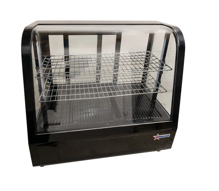 Omcan  RS-CN-0100-E 27” Black Countertop Refrigerated Display with 3.5cu.ft. / 100L Capacity – 110V, 170W - Continental Restaurant Equipment
