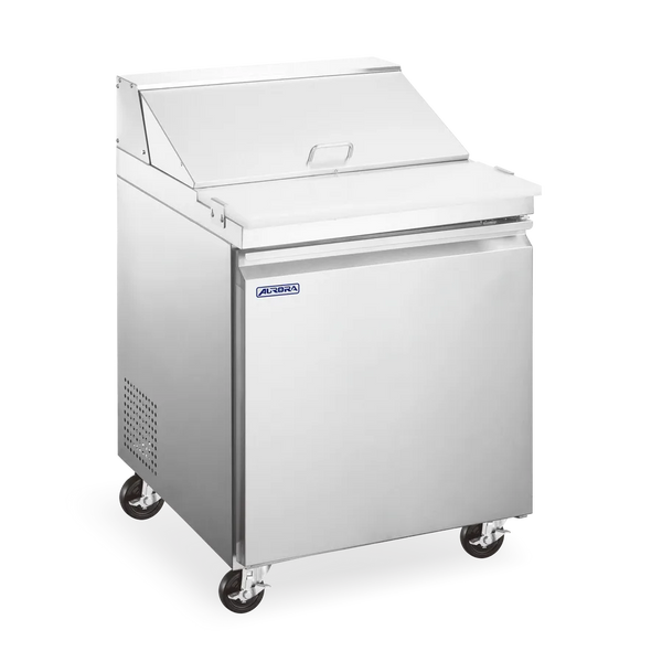 Omcan  PT-CN-0686E-HC Aurora 28″ Refrigerated Sandwich/Salad Prep Table, 1 Door, Stainless Steel, 7 cu.ft. (200 L) Capacity – 120 V, 372 W
