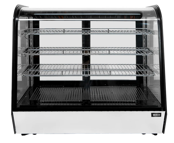 Omcan  RC-CN-0277C 60″ Countertop Curve Glass Refrigerated Display with 10 cu.ft. (277 Liters) Capacity – 110-120V, 800W