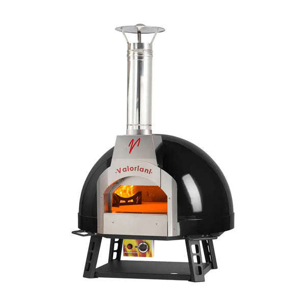 Omcan  BABY75-BLKMETL Valoriani Baby 75 Wood Fired and Gas Oven with Black Metal Dome – 44,358 BTU
