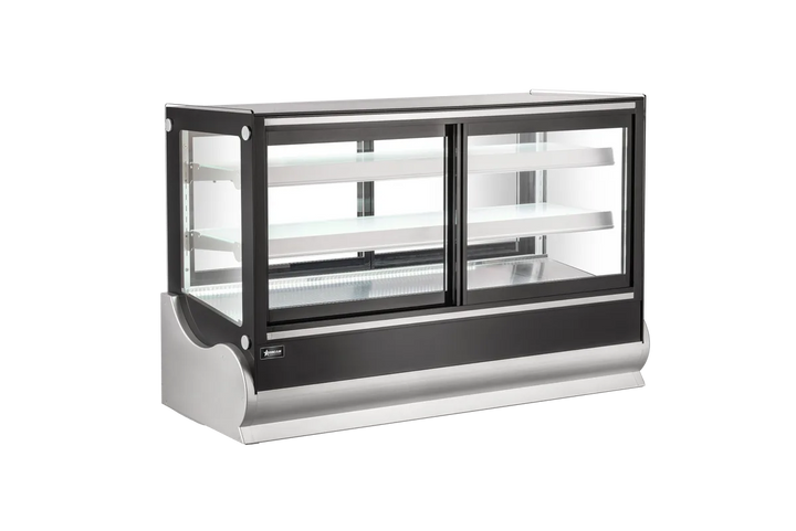 Omcan  RE-CN-325B 60” Black Square Refrigerated Self-service Countertop Display Case, 325 L (11.4 cu.ft.), 110V / 60Hz / 1Ph - Continental Restaurant Equipment