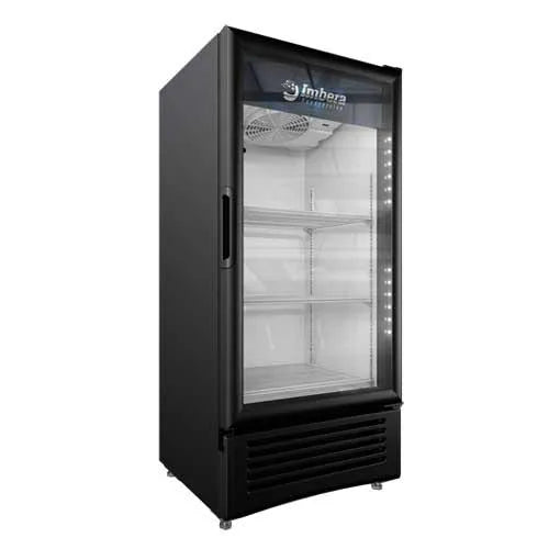 Omcan  VR10 Imbera 25″ One Glass Swing Door Refrigerator with 9 cu.ft. capacity, Black - Continental Restaurant Equipment