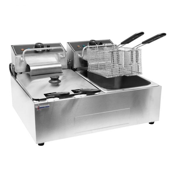 110 V Double table top electric fryer item: 34868