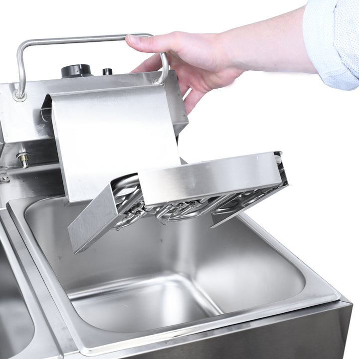 220 V Double table top electric fryer item: 39372 - Continental Restaurant Equipment