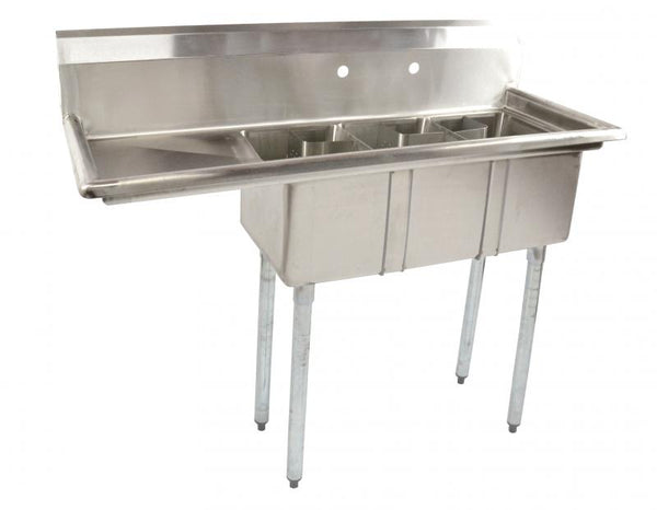 Omcan Canada 39762 Three (3) Compartment Sink - Continental Restaurant Equipment