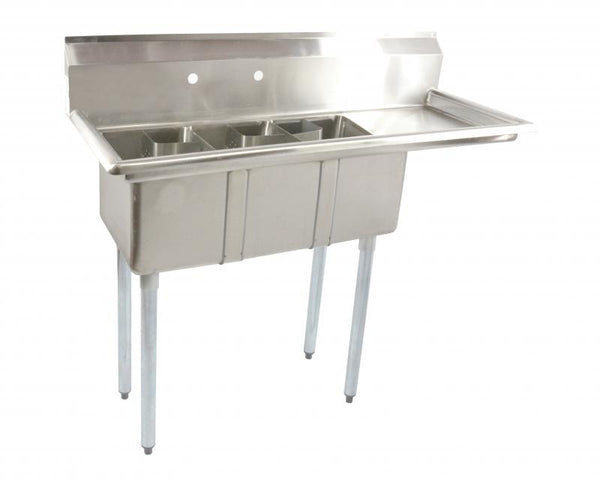 Omcan Canada 39763 Three (3) Compartment Sink - Continental Restaurant Equipment