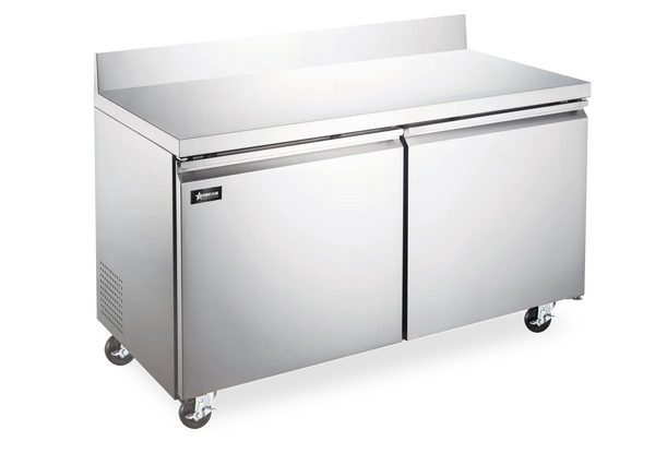 Omcan  FR-CN-1524-BS-HC 60″ Two Door Worktop Freezer With Backsplash 15 cu.ft. (425 Liter) Capacity