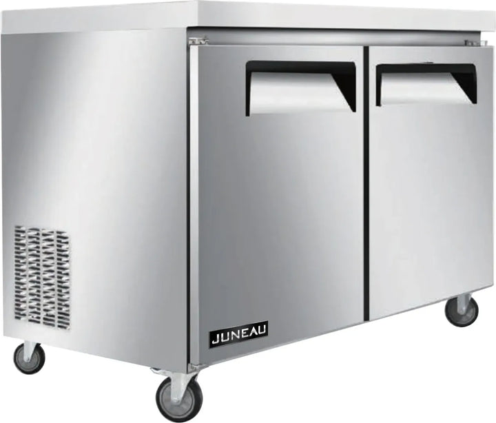 Omcan  FR-TH-0008-HC Juneau 36″ Undercounter Freezer Double Doors Stainless Steel, 4.9 cu.ft. / 138 L Capacity, 115 V, 780 W - Continental Restaurant Equipment