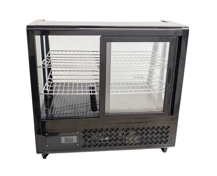 Omcan  RS-CN-0100-E 27” Black Countertop Refrigerated Display with 3.5cu.ft. / 100L Capacity – 110V, 170W - Continental Restaurant Equipment