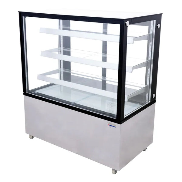 Omcan  RS-CN-0371-S 48″ Square Glass Floor Refrigerated Display Case, 18.71 cu. ft. (530 Liter)
