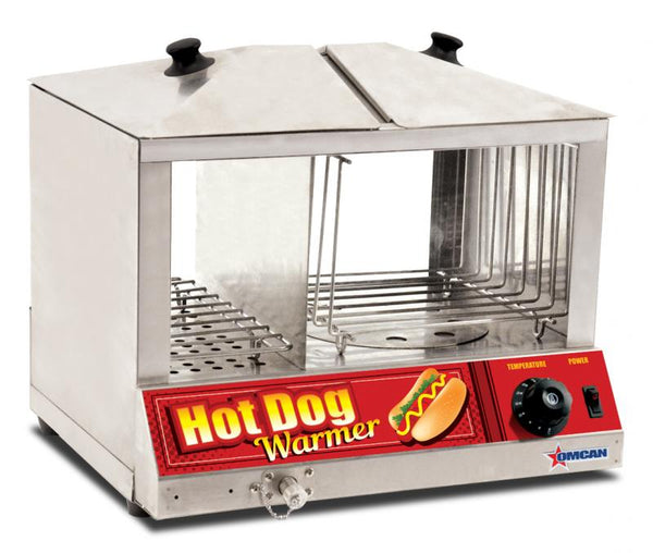1200 watts hotdog steamer and bun warmer with tempered glass item: 40305