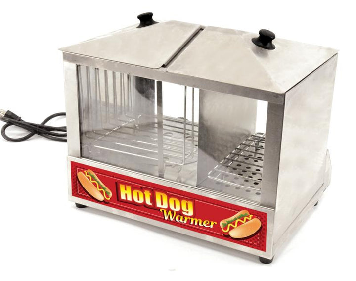 1200 watts hotdog steamer and bun warmer with tempered glass item: 40305 - Continental Restaurant Equipment