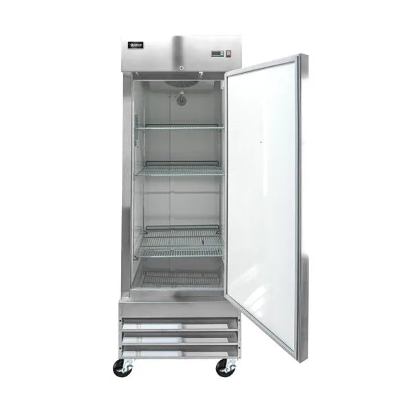 Omcan  FR-CN-0737-HC 29″ Reach-in Freezer, 1 Door, Stainless Steel, 23 cu.ft (650 L) Capacity – 110V, 1/2 HP - Continental Restaurant Equipment