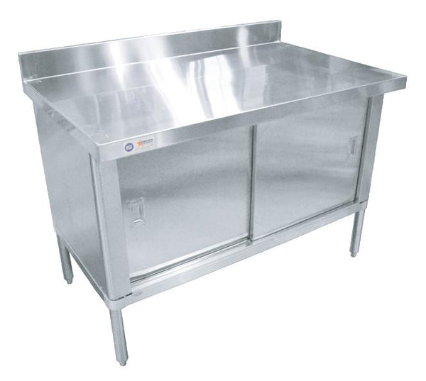 30″ x 48″ 430 stainless steel knock-down worktable with 4″ backsplash – flush edge item: 28642 - Continental Restaurant Equipment